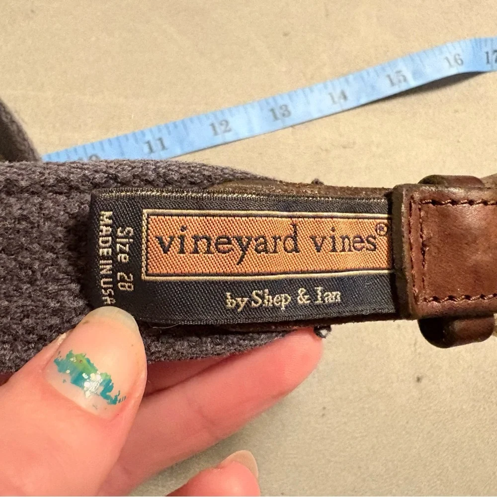 Vineyard Vines Kids Belt in Brown and Gold
